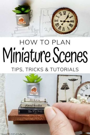 Making Miniatures Polymer Clay, Diy Mini Diorama, Making Dollhouse Miniatures, Dollhouse Diy Ideas How To Make, Diy Miniature Room, Dollhouse Interior Ideas Diy, Miniature Display Ideas, Diy Miniatures Tutorials How To Make, How To Make Miniature Things Diy