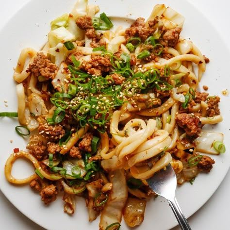 Stir-Fried Udon Noodles With Pork and Scallions Recipe | Bon Appétit Mirin Recipe, Udon Noodle Recipe, Pork Udon, Udon Noodles Recipe, Fried Udon, Udon Recipe, Udon Noodle, Noodle Recipe, Pork Stir Fry