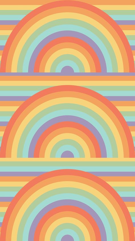 Phone wallpaper, background, lock screen. 'Muted Rainbow' (2) Muted Rainbow, Rainbow Design, Lock Screen, Phone Wallpaper, Rainbow, Screen, Design