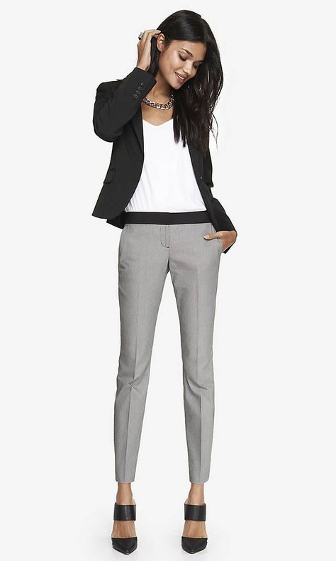 Dress Pants For Women, Express Outfits, Women's Dress Pants, High Waisted Dress, Light Grey Dress, High Waisted Dress Pants, Womens Suits Business, Work Chic, Summer Attire