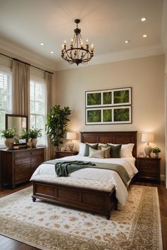 Bedroom Ideas Sophisticated, Timeless Room Design, Walnut Bedroom Ideas Interior Design, Parent Room Ideas Bedrooms, Cherry Furniture Bedroom, Cherry Bedroom Furniture Decor Ideas, Parents Room Design, Brown Bedroom Furniture Decor Ideas, Cherry Wood Bedroom Decor Ideas