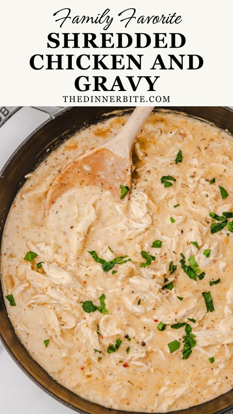 Imagine coming home to this comforting, family favorite Shredded Chicken and Gravy dish that fills your home with the warmth of love and flavors. This recipe combines the perfect balance of juicy, tender chicken with a creamy, mouthwatering gravy that will leave you craving for more. Don't miss out on the ultimate family-friendly dinner that will have everyone asking for seconds! Follow this recipe and prepare to become a Shredded Chicken and Gravy hero! Shredded Chicken In Gravy, Chicken And Gravy Stovetop, Shredded Chicken And Gravy, Use Leftover Chicken, Chicken Gravy Recipe, Chicken And Gravy, Easy Shredded Chicken, Chicken Stock Recipe, Low Calorie Chicken