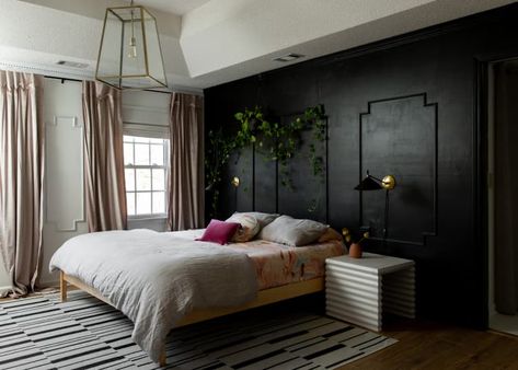 Spanish Bedroom, Mod Living Room, Beautiful Bedroom Inspiration, Black Accent Wall, Black Accent Walls, Sugar Hill, Georgia Homes, Bedroom Photos, Black Bedroom