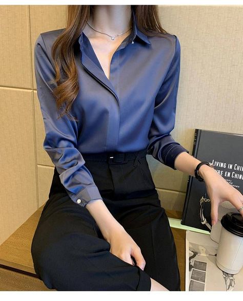 Satin shirt outfit