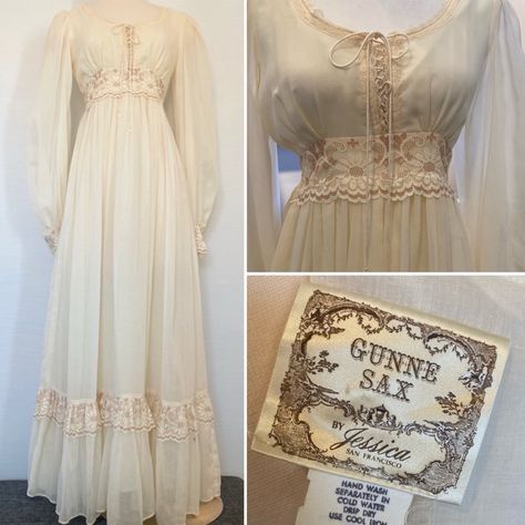 Gunne Sax Wedding Dress, 70s Wedding Dress, 1970s Wedding Dress, Sax Dress, Gunne Sax Dress, Pearl Cuff, Lace Wedding Dress Vintage, Sleeve Wedding Dress, Maxi Gown Dress