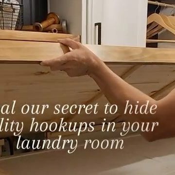 Barndominium Lifestyle on Instagram: "@fmh_designs shows us this beautiful and genius solution for hiding the ugly utility hookups in your laundry room! ❤️🙌 We love this idea, what do you think? 😍👀 Follow @fmh_designs for more and TAG a friend who will LOVE this too! ❤️👇 (📸 Credit: @fmh_designs )⠀⠀⠀ .⠀⠀⠀ .⠀⠀⠀ 👉 Follow @goosefarmsdrygoods for the cutest farmhouse decor! ❤️⠀ .⠀⠀⠀ .⠀⠀⠀ .⠀⠀⠀ #farmhouse #farmhousedecor #farmhouseinspried #remodel #farmhousedesign #farmhouseliving #homeimprovement #remodeling #hgtv #kitchenhack #joannagaines #diyproject #fixerupper #diyprojects #farmhouselife #lifehack #modernfarmhouse #modernfarmhousestyle #countrylivingmagazine #diyhome #diyhomeprojects #diyhomedecor #countrydecor #countrystyle #countrylivingmagazine #modernfarmhousekitchen" Laundry Room Water Lines Cover, How To Hide Laundry Hookups, Hiding Laundry Room Hookups, Hide Laundry Hookups, Hidden Laundry, Laundry Chute, Hiding Ugly, Country Living Magazine, Water Valves