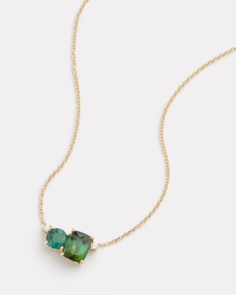 Jewelry Product Shots, Jewelry Showcase, 16 Inch Necklace, Tourmaline Pendant, Jewelry Showcases, Emerald Pendant, Tourmaline Necklace, Stone Pendant Necklace, Emerald Cut Diamonds