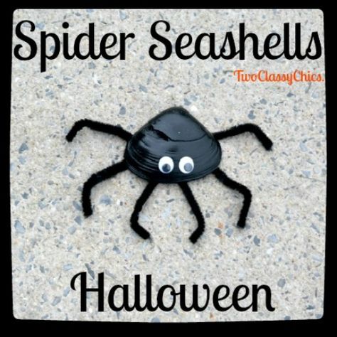 Fall Seashell Crafts, Halloween Shell Crafts, Halloween Seashells, Seashell Decorations, Beach Halloween, Fair Crafts, School Works, Sea Shells Diy, Shell Painting