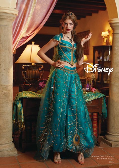 Disney Wedding Dress Collection, Disney Wedding Dress, Aladdin Wedding, Jasmine Cosplay, Aladdin Costume, Princess Jasmine Costume, Disney Princess Cosplay, Disney Jasmine, Wedding Dress Collection