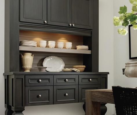 Dining Room Storage Cabinets - Transitional - Dining Room - Denver - by Cabinet Warehouse | Houzz UK Urbane Bronze Sherwin Williams, Decora Cabinets, Bronze Bedroom, Dining Room Storage Cabinet, Urbane Bronze, Urban Bronze, Accent Wall Colors, Wall Mounted Bookshelves, Transitional Dining Room