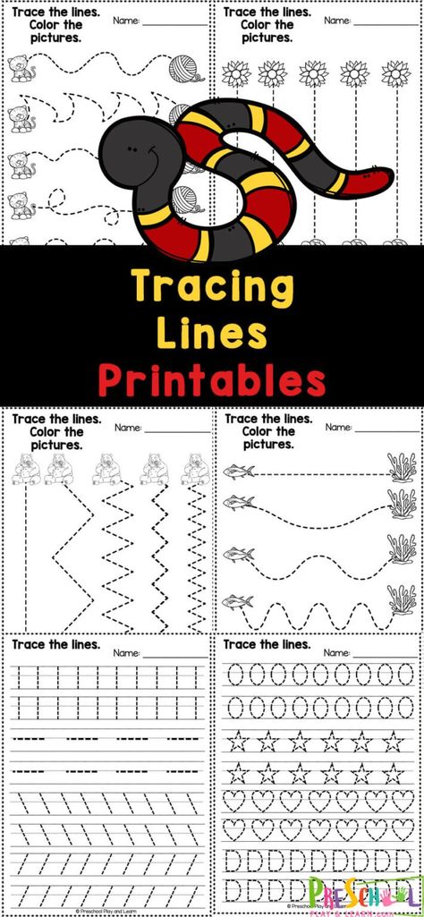 Grab these tracing lines worksheets to give young children practice with fine motor skills! This pages of line tracing for preschool, toddler, pre-k, and kindergarten is a fun school activity that will get kids ready to write letters. This pack is filled with many different straight and curved lines, plus different shapes for children to trace. Simply print the tracing lines worksheets for 3 year olds and you are ready to play and learn! Fine Motor Skills Worksheets Free Printable, Preschool Tracing Activities, Worksheets For 3 Yrs Old, Line Tracing Worksheets Preschool Free, Line Tracing Worksheets Free Printables, Printable Tracing Worksheets Preschool, 3 Year Old Learning Activity, Tracing Activities For Preschoolers, Tracing Printables Free