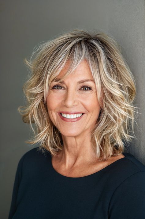 "Elegant Transformations: Gorgeous Hairstyles and Haircuts for Women Over 50. Rediscover Your Radiance! Timeless Looks for Timeless Beauty. Medium Hair Styles For Women, Layered Haircuts For Medium Hair, Chin Length Hair, Messy Short Hair, Shag Hairstyles, Hair Affair, Haircuts For Medium Hair, Penteado Cabelo Curto, Women Over 50