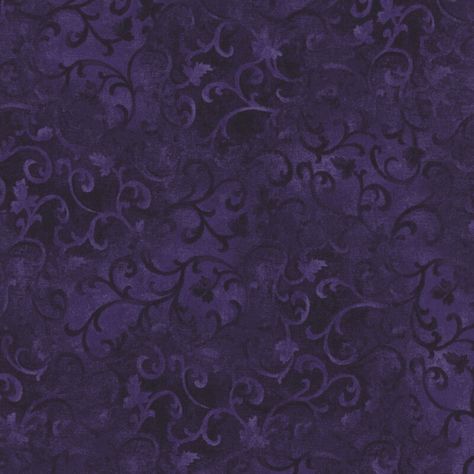 Essentials is a large collection of basics by Wilmington Prints. With a wide variety of fabrics with various colors, shades, and designs, the possibilities for quilting projects are endless with this lovely collection. This royal purple mottled fabric features swirly vines. Width: 43" / 44" Material: 100% Cotton Image Swatch Size: 8" x 8" Plum And Teal Color Palette, Purple Fabric Aesthetic, Dull Purple Aesthetic, Purple Aesthetic Color, Royal Purple Aesthetic, Purple Aesthetic Dark, Kain Highwind, Dark Purple Pattern, Dark Purple Fabric