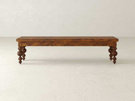 Olivia Bench - Tuscany James And James Furniture, Turned Leg, Safe Cleaning Products, Dining Benches, Wooden Coffee Table, Hand Crafted Furniture, Coffee Table Wood, Table Style, Solid Hardwood