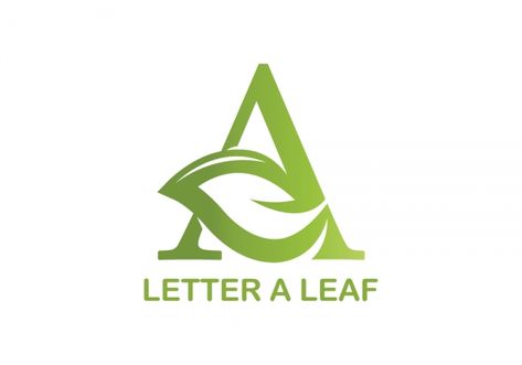 Leaf Letter A Logo for sale. Playful and simple logo of letter A that has leaf incorporated into design. Color is green. Landscape Logos, K Leaf Logo, V Leaf Logo, Leaf Design Logo, A Leaf Logo, Leaf Logo Design Ideas, Print And Cut Silhouette, Herb Logo, Leaf Logo Design