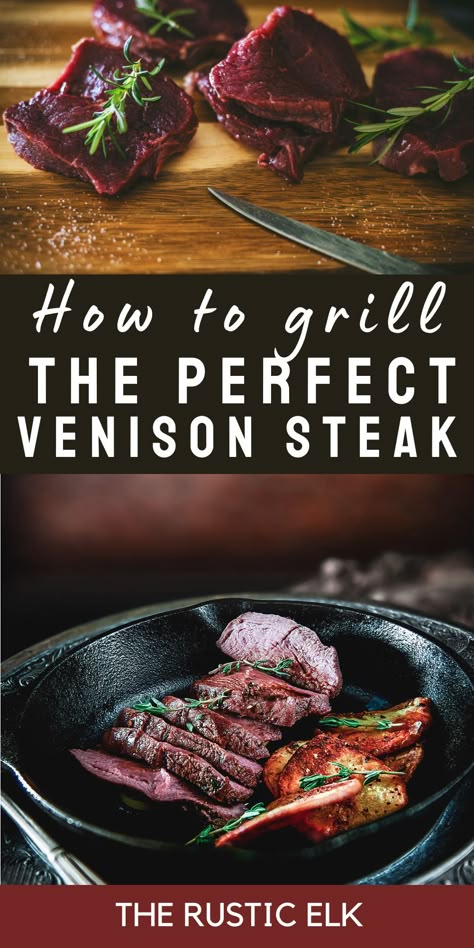 Want to know how to cook the best venison steaks? Look no further, this easy grilled venison steak recipe is put in a perfect marinade and grilled to perfection to make the most out of that delicious venison meat. Healthy Venison Recipes, Marinated Venison, Deer Steak Recipes, Duck And Rabbit, Venison Marinade, Grilled Venison, Venison Steak Recipes, Venison Backstrap Recipes, Venison Steaks