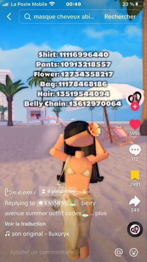 Barry Avenue Prom Codes, Roblox Beach Outfit Codes, Baddie Outfits Berry Avenue Codes, Baddie Roblox Outfits Codes, Berry Avenue Codes Baddie, Y2k Baddie Outfits, Baddie Codes, Brown Hair Roblox Id, Roblox Clothing Codes