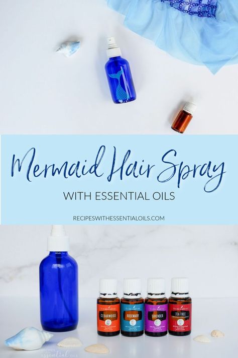 Mermaid Hair Spray, Essential Oil Hair Growth, Hair Growth Spray, Hair Oils, Essential Oil Spray, Home Remedies For Hair, Essential Oils For Hair, Living Essentials Oils, Young Living Oils