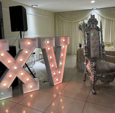 Xv Light Up Letters, Big 15 Number, Quinceanera 15 Number With Lights, Quince Name Letters, Quinceanera Decor, Royal Blue Quince, Quince Stuff, Quince Decor, Red Quince