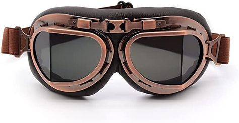 Amazon.com: Kucehiup Vintage Aviator Goggles Motorcycle Goggles (Copper frame Smoke lenses) : Automotive Aviator Goggles, The Giant Peach, Motorcycle Goggles, Copper Frame, Goggles, Black Frame, Lenses, Free Delivery, Copper