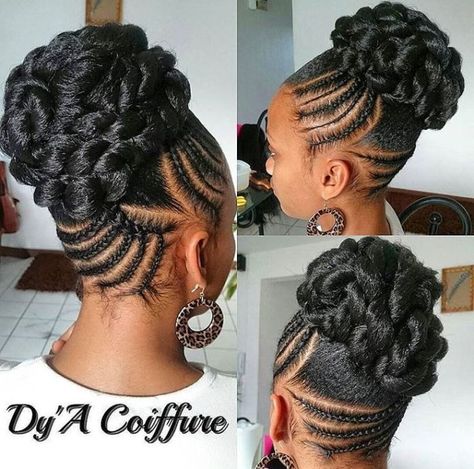 Black Braided Updo, Black Women Updo Hairstyles, Black Hair Tips, African American Braided Hairstyles, Natural Updo, Black Hair Updo Hairstyles, Braids Black, African American Braids, American Hairstyles