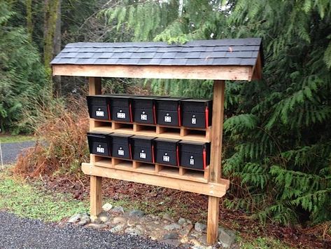 Mailbox Stand For Multiple Boxes, Community Mailbox Ideas, Multiple Mailbox Ideas, Mailbox Ideas For Multiple Mailboxes, Multiple Mailbox Post Ideas, Multiple Mailbox, Mailbox Holder, Apartment Mailboxes, Office Mailboxes