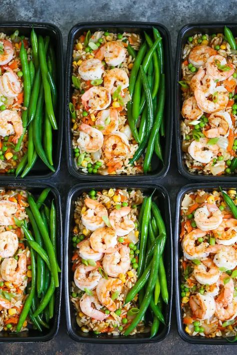 The Wedding Diet Meal Plan: Week 3 - Ally's Cooking Fried Rice Meal Prep, Meal Prep Boxes, Rice Meal Prep, Clean Meal Prep, Low Carb Meal, Meal Prep Clean Eating, Shrimp And Rice, Shrimp Fried Rice, Easy Healthy Meal Prep