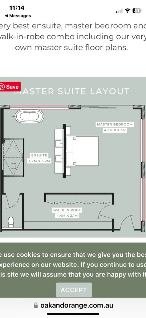 Ensuite And Walk In Robe Layout, Master Suite Floor Plans, Rendered Floor Plan, Walk In Robe, Master Suite, Walk In, Bungalow, Building A House, Bathroom Decor