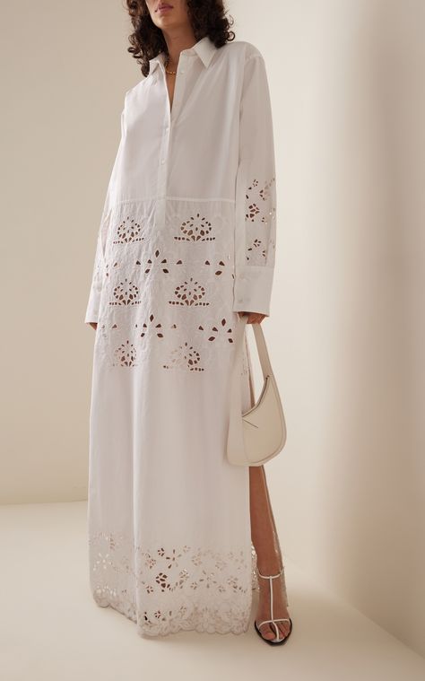 White Linen Maxi Dress, Zara Printed Dress, Tartan Fashion, White Embroidered Dress, Beautiful Casual Dresses, African Print Dress Designs, White Cotton Dress, Muslimah Fashion Outfits, Nili Lotan