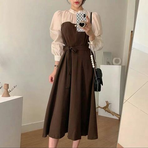 Korean Dress Elegant, Long Dress Korea, Korean Long Dress, Long Dress Korean Style, Long Dress Korean, Dress Korea, Girls Long Dresses, Classy Outfits For Women, Cute Skirt Outfits