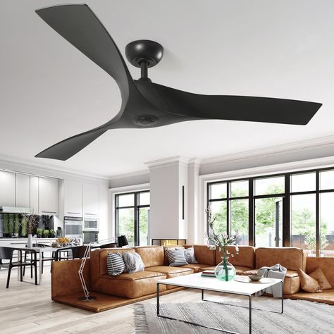 PRICES MAY VARY. 52" Premium Ceiling Fan: You can choose forward or reverse depending on summer and winter conditions. This feature effectively regulates room temperature, saves energy, and extends the lifespan of the ceiling fan light. With 6 speed settings and a natural wind mode, you can customize the airflow to suit your preferences. Whether you desire powerful airflow for rapid cooling or gentle natural wind for a cozy atmosphere, this fan meets your needs efficiently. Silent DC Motor: The Patio Office, Ceiling Fan With Remote, Fan Blades, Dc Motor, Black Hardware, Ceiling Fans, Living Room Dining Room, Dining Room Sets, Fan Light