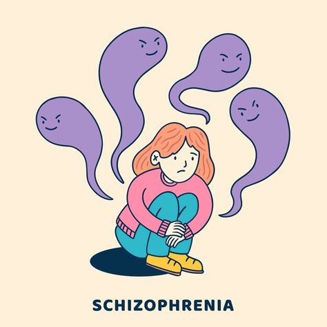 Hand drawn flat design schizophrenia ill... | Premium Vector #Freepik #vector #schizophrenia #hand-drawn-illustration #disorder #flat-design Illness Draw, Psychology Charts, Illness Illustration, Abnormal Psychology, Scrapbook Pictures, Psychology Disorders, Drawing Examples, Healthcare Design, Poster Drawing