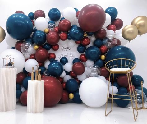 PRICES MAY VARY. 🎉🎉【Quality Guarantee】 Our burgundy navy blue gold balloon arch are made of high-quality materials, ensuring long-lasting bright colors that will stand out at your event. They are easy to inflate and hang, making your party planning stress-free and enjoyable. 🎉🎉【Party Kit Includes 】Our orange balloon arch kit are designed to add elegance to your event! 132pcsburgundy navy blue gold balloons arch includes 5inch: 20 x burgundy balloons, 20 navy blue balloons, 10 x metallic gold Navy Blue And Burgundy Birthday Party, Marvel Wedding Decorations, Burgundy And Navy Balloon Garland, Navy Blue And Burgundy Wedding Arch, Burgundy And Navy Blue Wedding, Navy Blue And Burgundy Wedding Theme, Navy Blue Burgundy Gold Wedding, Red Blue Silver Balloon Garland, Navy Blue And Gold