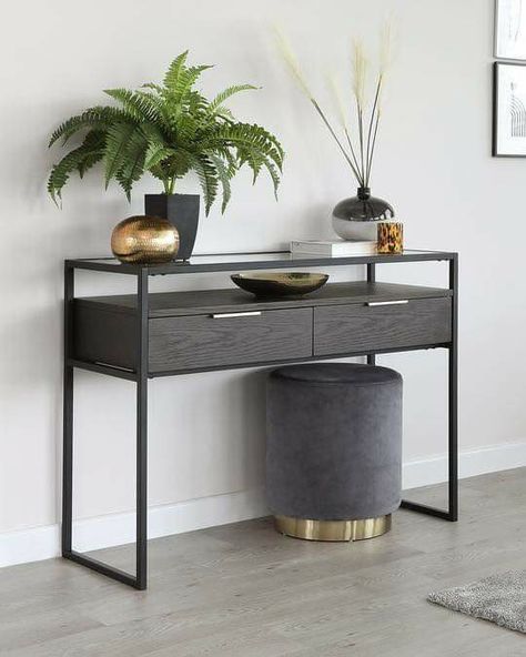 Floating Drawer, Console Table Styling, Contemporary Console Table, Console Table Decorating, Oak Console Table, Modern Console Tables, Hallway Table, Modern Console, Wood Console