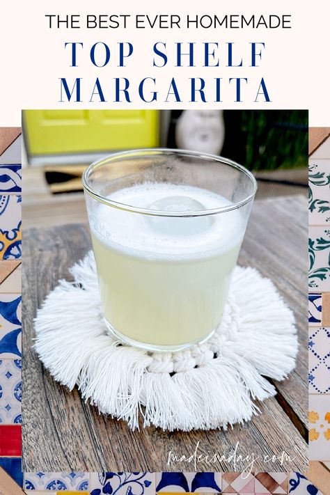 Top Shelf Margarita, Homemade Margarita Recipe, Lime Margarita Recipe, Fruit Margarita, Homemade Margaritas, How To Make Margaritas, Tequila Margarita, Lime Margarita, Single Recipes