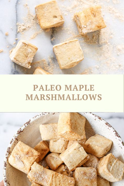 Maple Syrup Marshmallows, Mevy Diet, Sugar Free Marshmallow Recipe, Healthy Marshmallow Recipe, Paleo Marshmallows, Vegan Jello, Party Desert, Maple Marshmallows, Healthy Marshmallows