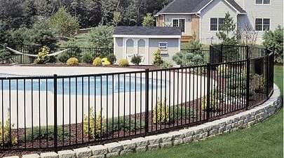 Wrought Iron Pool Fence, Pool Fences, Home Fencing, Fence Planters, Concrete Fence, Horizontal Fence, Lattice Fence, Front Yard Fence, Wrought Iron Fences