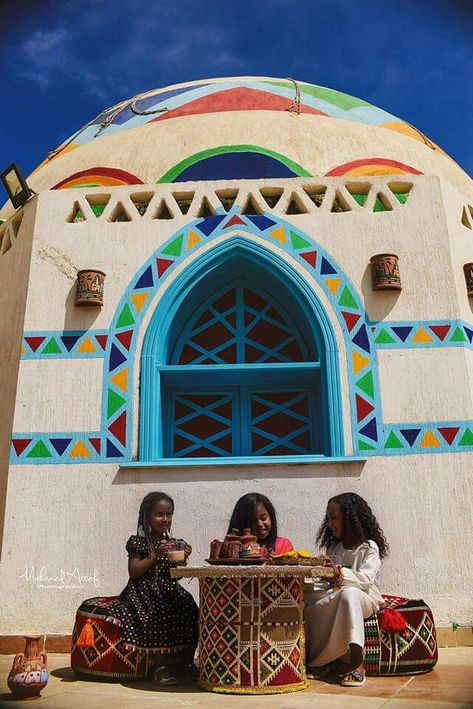 Nubian Interior Design, Afro Architecture, Nubian Architecture, Nubian Style, Nubian Village, Nubian Heritage, River Nile, Stone Exterior Houses, Graphic Shapes Design