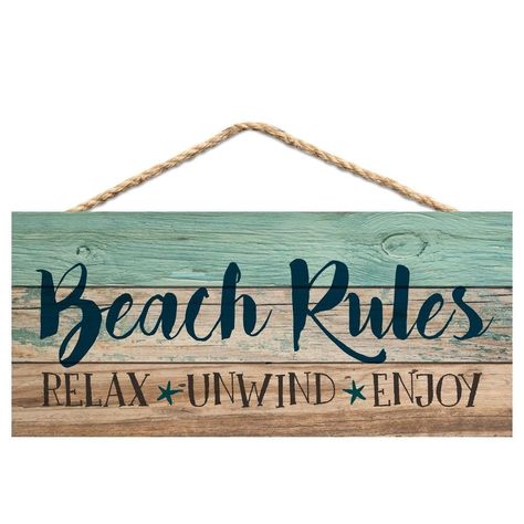 Beach Signs Wooden, Beach Rules, Beachfront Decor, Beach Wall Decor, Beach Cottage Style, Beach Signs, Beach Crafts, Wood Wall Decor, Weathered Wood