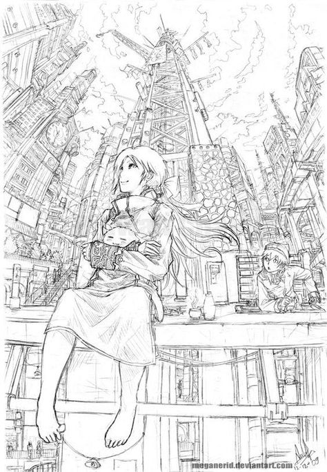 Perspective Background Drawing, Mechanical Drafting Drawing, Perspective Drawing Anime, Down Perspective Drawing, Perspective Background, Manga Background, Perspective Sketch, Andermatt, Perspective Drawing Architecture