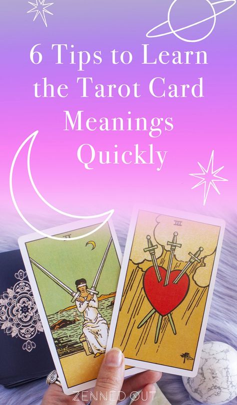 6 Tips to Learn the Tarot Card Meanings Quickly : Tarot Beginners, Tarot Cards Meaning, Tarot Card Meanings Cheat Sheets, Learning Tarot, Tarot Interpretation, Lenormand Cards, Card Meanings, Tarot Cards For Beginners, Learning Tarot Cards