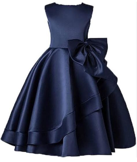 Navy Flower Girl, Flower Girl Dresses Navy, African Kids Clothes, Long Flower Girl Dresses, Girls Ball Gown, African Dresses For Kids, Kids Party Dresses, White Flower Girl Dresses