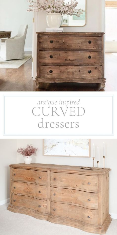 On the hunt for the perfect curved dresser? You will find it in this curated collection! We’ve gathered the prettiest curved chests of drawers from every retailer, at every price point!rnrn#julieblannerhome  #FurnitureDesignrn#HomeDecor #InteriorInspiration #UniqueFurniture #Woodwork #VintageVibes #DresserGoals #HomeStyling #CurvedFurniture #Craftsmanshiprn#ElegantDesign #RoomDecor #ArtisanFurniture #Handcrafted #HomeFurnishings #ModernClassic #FurnitureLovern#InteriorDesignIdeas Curved Dresser, Best Neutral Paint Colors, White Washed Furniture, Julie Blanner, Batten Wall, Simple Decorating, Cabinet Painting, Create A Gallery Wall, Dressers Makeover