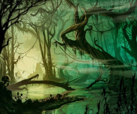 Swamp by d1eselx on DeviantArt Swamp Drawing, Fantasy Map Drawing, Map Drawing Ideas, Fantasy Map Drawing Ideas, Swamp Painting, Map Drawing, Paintings Abstract, Fantasy Forest, Pencil Sketches