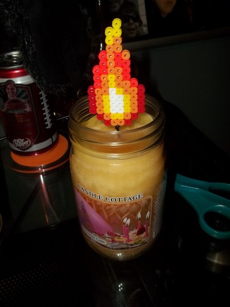 Fire Perler Beads, Rave Candy, Bead Heart, Beaded Candle, Pixel Art Ideas, Beaded Lamps, Perler Art, Kandi Ideas, Fusion Beads