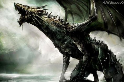 Epic Dragon Wallpapers - Wallpaper Cave Dark Dragon, Large Dragon, Mythical Monsters, Windows Wallpaper, Heroic Fantasy, Dragon Images, Cool Dragons, Magical Creature, Dragon Illustration