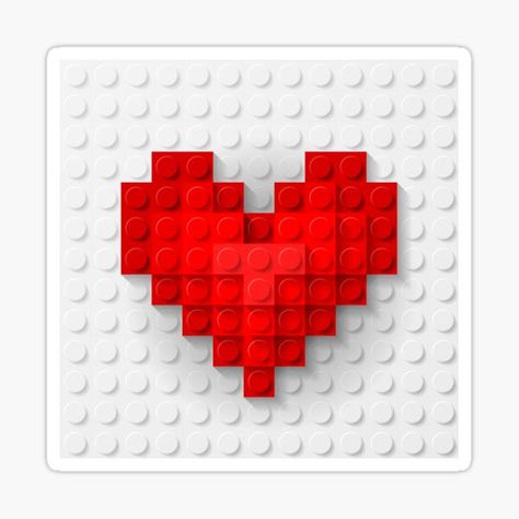 Lego Stickers for Sale | Redbubble Lego Heart, Lego Stickers, Plastic Bricks, Heart Art Print, Heart Projects, Lego Store, Lego Room, Matching Paint Colors, Stickers For Sale