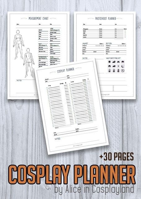 Cosplay Planner. Plan your cosplay year | Alice in Cosplayland Digital Bullet Journal Template, Cosplay Planner, Cosplay Templates, College Planner Printables, Business Planner Printables, Bullet Journal Templates, Bullet Journal Template, Planner Monthly Layout, Exam Planner