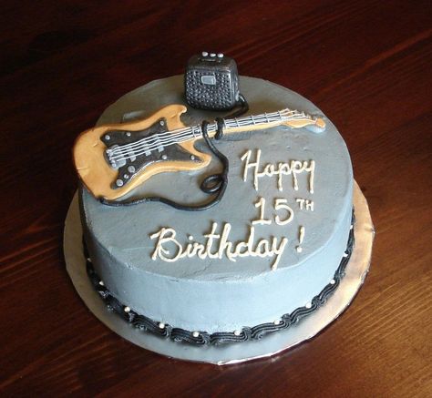 Guitar Cakes For Men Birthday, Guitar Cakes For Men, Guitar Theme Cake, Fondant Guitar, Guitar Cakes, Guitar Birthday Cakes, Guitar Birthday, Guitar And Amp, Rock And Roll Birthday