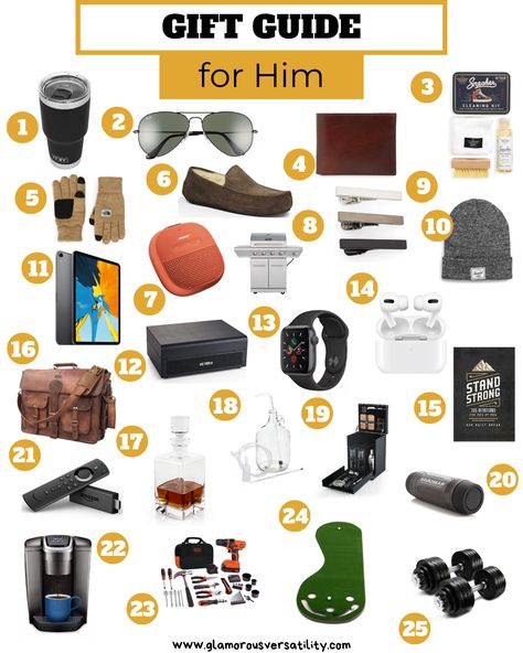 Top 25 Unique Gifts for Him, a Holiday gift guide featured by top US life and style blog, Glamorous Versatility - Shopping for the special men in your life can be tough! Especially for my husband.  He is never descriptive about what he wants, and so I am left just browsing websites trying to think about what he would like most! #hgg #holidaygiftguide #gifts #giftsforhim #christmas #christmasgifts Christmas Gifts For Son, Romantic Gifts For Boyfriend, Presents For Your Boyfriend, Gifts For Son, Gift Guide For Men, Unique Gifts For Dad, Gift Guide For Him, Gifts For Uncle, Unique Gifts For Him